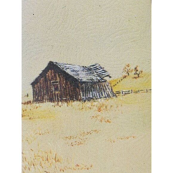 Vintage Phil Prentice 1976 Farm Scene Print In Rustic Wooden Frame - Picture 5 of 8